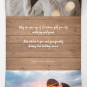 Rustiek hout multi foto Kerstmis Drieluik Wenskaart (Binnenkant midden)