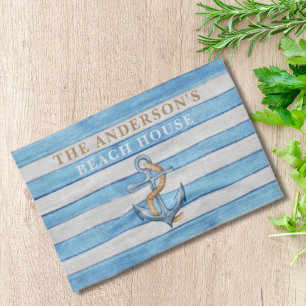 Rustiek hout nautische strepen familie strand huis theedoek