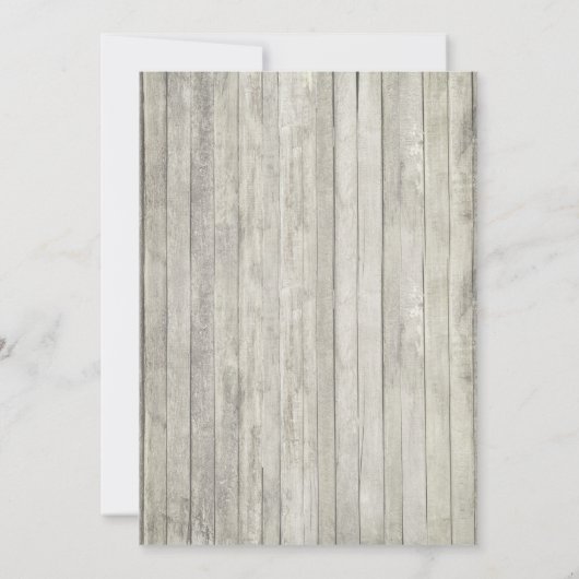 Rustiek Hout Ocean Waves Strand Bruiloft Kaart (Achterkant)