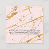Rustiek hout / onroerend goed | Roze goudmarmer Vierkante Visitekaartje (Achterkant)