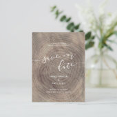 Rustiek hout opslaan de datum briefkaart (Staand voorkant)