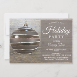 Rustiek Hout Ornament Corporate Holiday Party Kaart