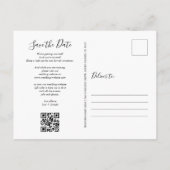 Rustiek Hout QR Code Script Save the Date Briefkaart (Achterkant)