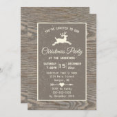 Rustiek Hout Rendier Country Beige Kerstfeest Kaart (Voorkant / Achterkant)