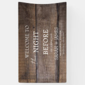 Rustiek hout repetitie diner de avond ervoor spandoek (Verticaal)