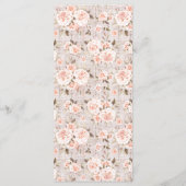 Rustiek Hout Romantisch Shabby Rozen Bruiloft Menu (Achterkant)