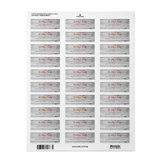Rustiek hout rood script Kerst terug adres Etiket (Full Sheet)
