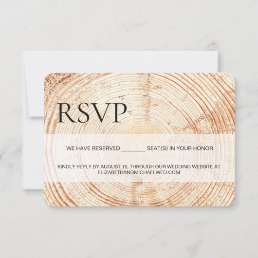 Rustiek Hout RSVP gereserveerde Zitplaatsen QR cod (Voorkant)