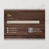 Rustiek Hout RSVP MENU QR CODE Kant Budget (Voorkant)