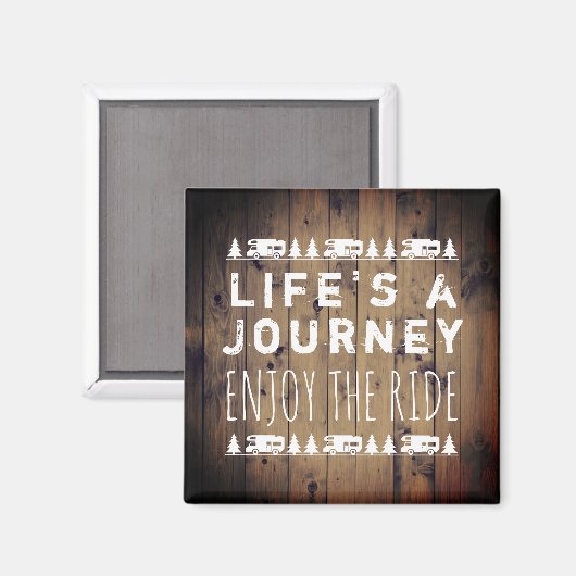 Rustiek Hout RV Camper Wanderlust Quote Magneet (Voorkant / Achterkant)