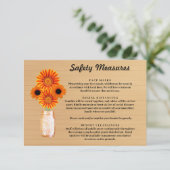 Rustiek Hout Sinaasappel Bloemen Mason Jar Veiligh Informatiekaartje (Staand voorkant)