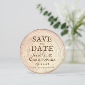 Rustiek Hout Slice Fotobruiloft Save The Date (Staand voorkant)