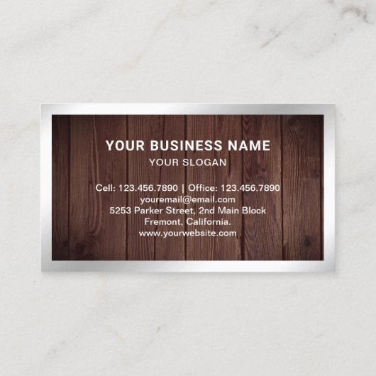 Rustiek Hout Staal Rooftop Zonnepanelen Visitekaartje (Achterkant)