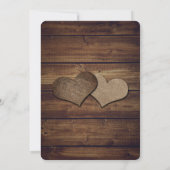 Rustiek Hout String Lichten Harten Hessische bruil Save The Date (Achterkant)