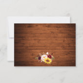 Rustiek Hout String Lichten Kant Bloemen Huwelijk RSVP Kaartje (Achterkant)