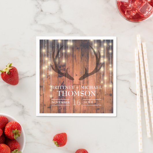 Rustiek hout String Lights Antler Servet (Insitu)
