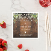 Rustiek Hout String Lights Greenery Wedding Servet (Insitu)