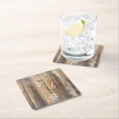 Rustiek Hout String Lights Mason Jar Elegant Favor Vierkante Kartonnen Onderzetter (Insitu)