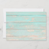 Rustiek hout turquoise bloemenpaar bruiloft douche kaart (Achterkant)