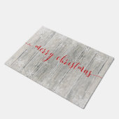 Rustiek Hout Vrolijk Kerstmis Sneeuwvlokken - Deur Deurmat (Schuin)