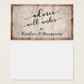 Rustiek Hout w / Lichten Advies & Well Wishes Brui Visitekaartje (Voorkant /achterkant)