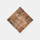 Rustiek hout w / witte lichten, beste dag ooit servet (Hoek)