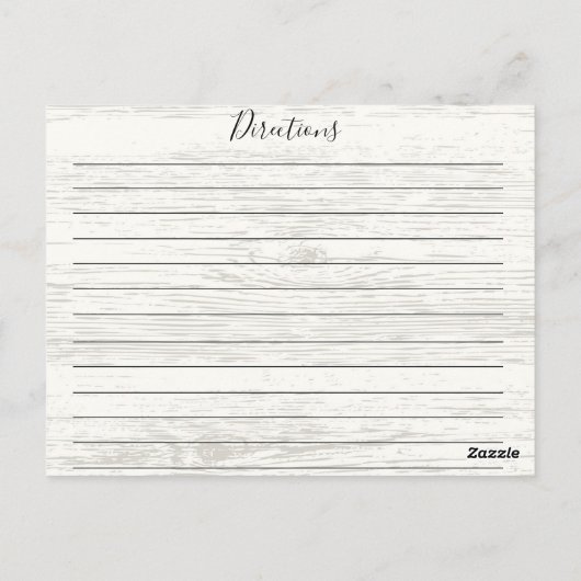 Rustiek Hout Waterverf Bloemen Recept Kaart (Achterkant)