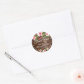 Rustiek Hout Waterverf Bloemen Vrijgezellenfeest Ronde Sticker (Envelop)