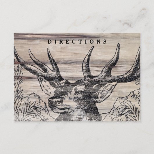 Rustiek Hout Wedding Insert Kaart (Voorkant)