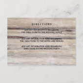 Rustiek Hout Wedding Insert Kaart (Achterkant)