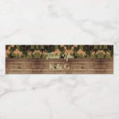 rustiek hout western land jagen Camo Wedding Waterfles Etiket (Enkel label)