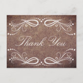 Rustiek Hout wit Bloemen  Dank u Briefkaart (Voorkant)