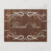 Rustiek Hout wit Bloemen Dank u Briefkaart (Voorkant)