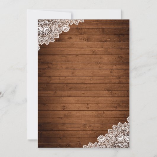 Rustiek hout & wit kant Baby shower Kaart
