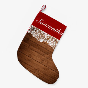 Rustiek Hout & Witte Kant Kerstmis Kleine Kerstsok