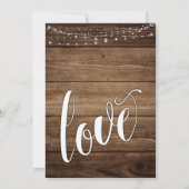 Rustiek Hout, Witte Lichten & Script, sparen de Da Save The Date (Achterkant)