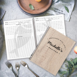 Rustiek hout Zelfgemaakt met liefde Recept Geperso Notitieboek