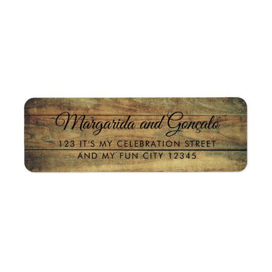 Rustiek hout ziet er eenvoudig versleten bruine te etiket (Voorkant)