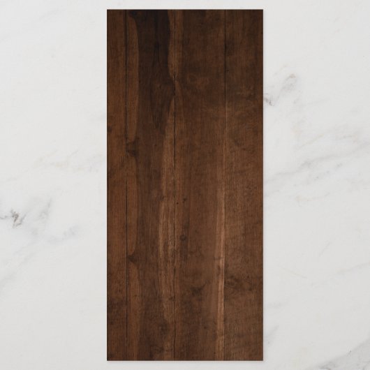 Rustiek Hout Zonnebloem Bloemen Waterverf Bruiloft Menu (Achterkant)