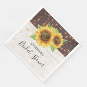 Rustiek hout Zonnebloemen Lichten Kant Vrijgezelle Servet (Hoek)