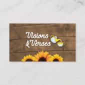 Rustiek Hout & Zonnebloemen Maker Logo Visitekaartje (Voorkant)