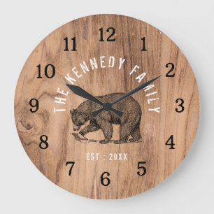 Rustiek Hout Zwart Beer Cabin House Familienaam Grote Klok