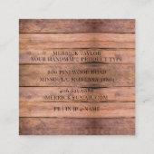 rustiek houtbewerker vierkante visitekaartje (Achterkant)