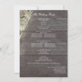 Rustiek Houten Bloem Bruiloft Ceremonie Programma  (Achterkant)