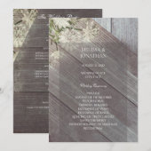 Rustiek Houten Bloem Bruiloft Ceremonie Programma  (Voorkant / Achterkant)