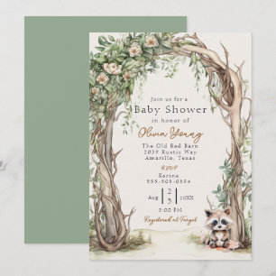 Rustiek houten boog Baby shower Kaart