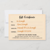 Rustiek Houten Cadeaubon (Unieke Logo Kaart) (Achterkant)