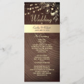 Rustiek Houten Huwelijksprogramma met Sliertverlic Programma (Voorkant)