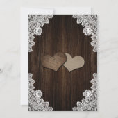 Rustiek Houten Kant Blush Roos Baby's Breath Bruil Kaart (Achterkant)