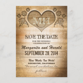 rustiek houten land bewaar de datumkaarten save the date